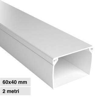 Elmark Canalina Passacavi 60x40 in Plastica Colore Bianco
