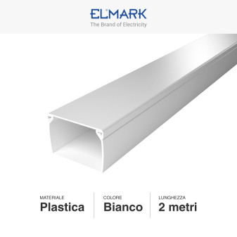 Elmark Canalina Passacavi 60x40 in Plastica Colore Bianco