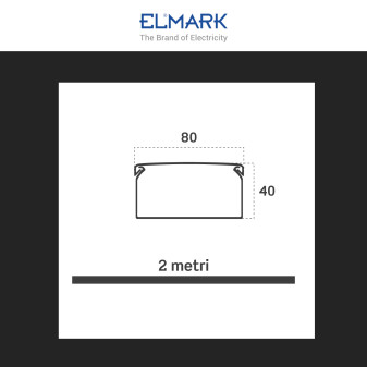 Elmark Canaline Passacavi 80x40 in Plastica Colore Bianco