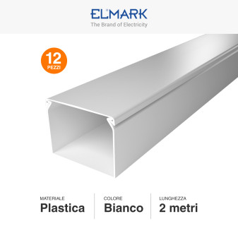 Elmark Canaline Passacavi 80x60 in Plastica Colore Bianco