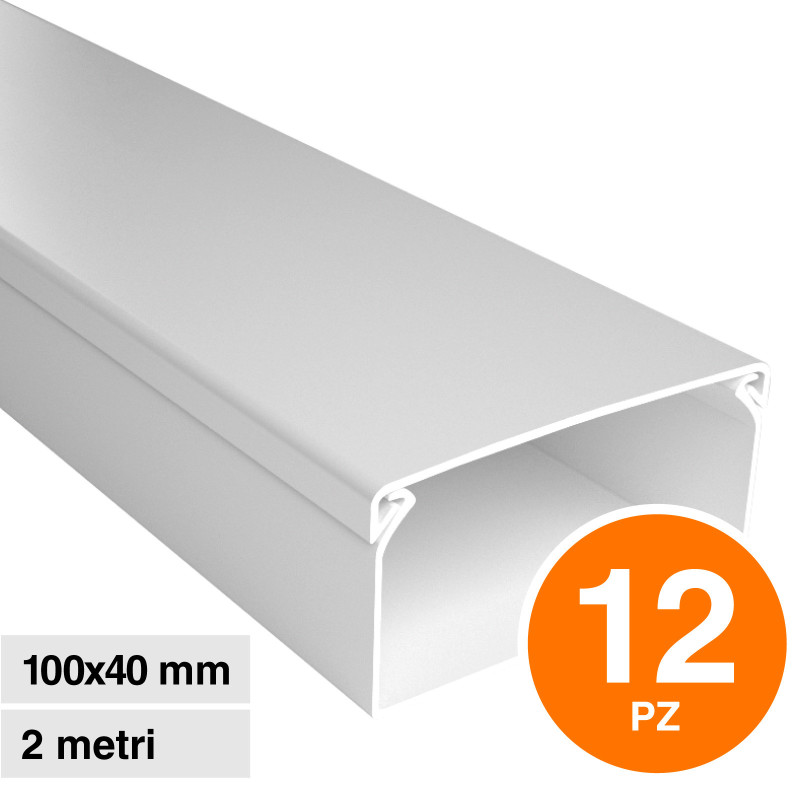Elmark Canaline Passacavi 100x40 in Plastica Colore Bianco