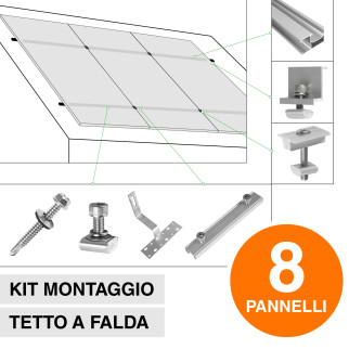 Kit Struttura Montaggio 8 Pannelli Solari Fotovoltaici V-Tac