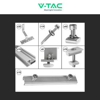 Kit Struttura Montaggio 8 Pannelli Solari Fotovoltaici V-Tac