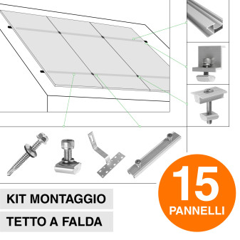 Kit Struttura Montaggio 15 Pannelli Solari Fotovoltaici V-Tac