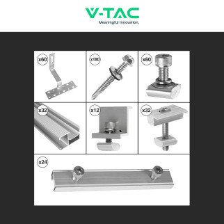 Kit Struttura Montaggio 15 Pannelli Solari Fotovoltaici V-Tac