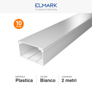 Elmark Canaline Passacavi 100x60 in Plastica Colore Bianco