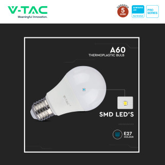 VT-210 Lampadina LED E27 8.5W Bulb A60 Goccia V-Tac Pro