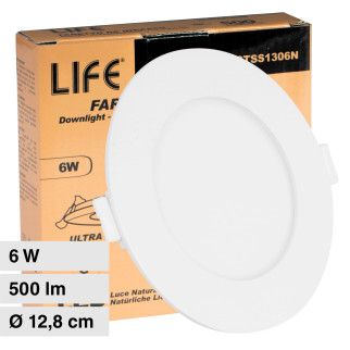 Mini Pannello LED Rotondo Ultra Slim 6W SMD da Incasso Life