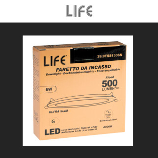 Mini Pannello LED Rotondo Ultra Slim 6W SMD da Incasso Life