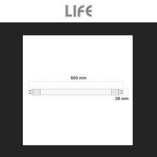 Life HF7 Tubo LED G13 9W T8 SMD 60cm in Vetro con Starter