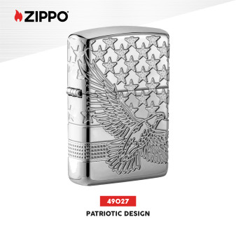 Accendino Zippo mod. 49027 Patriotic Design Antivento Ricaricabile