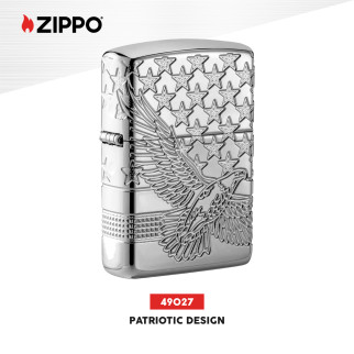 Accendino Zippo mod. 49027 Patriotic Design Antivento Ricaricabile