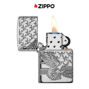 Accendino Zippo mod. 49027 Patriotic Design Antivento Ricaricabile