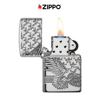 Accendino Zippo mod. 49027 Patriotic Design Antivento Ricaricabile