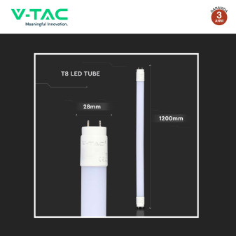 VT-1277 Tubo LED SMD Nano Plastic T8 G13 18W 120cm V-Tac