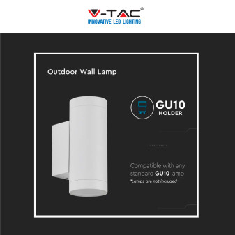 VT-11015 Porta Lampada da Muro per GU10 Applique IP54 V-Tac