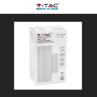 VT-11015 Porta Lampada da Muro per GU10 Applique IP54 V-Tac
