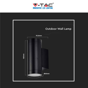 Porta Lampada da Muro per GU10 Applique IP54 V-Tac VT-11015