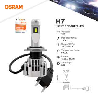 Osram Night Breaker LED Auto 19W Fari 12V - 2 Lampadine H7