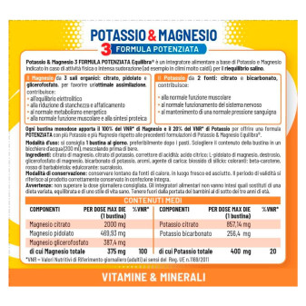 Equilibra Potassio & Magnesio 3 Formula Potenziata 20 Bustine