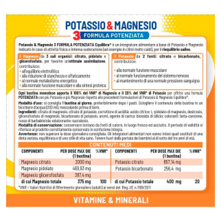 Equilibra Potassio & Magnesio 3 Formula Potenziata 20 Bustine