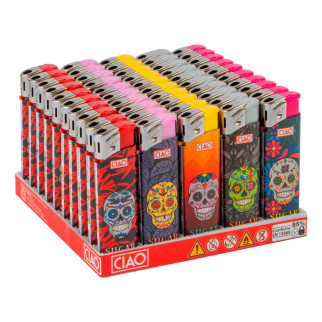 Ciao Sugar Skull Box da 50 Accendini Elettronici Ricaricabili