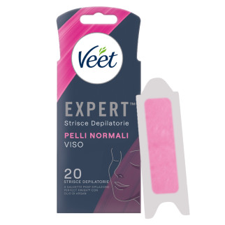 Strisce Depilatorie Viso per Pelli Normali Veet Expert 20pz