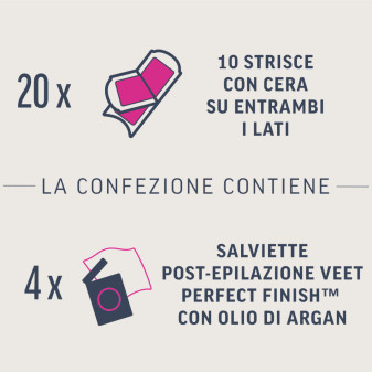 Strisce Depilatorie Viso per Pelli Normali Veet Expert 20pz