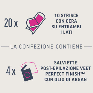 Strisce Depilatorie Viso per Pelli Normali Veet Expert 20pz