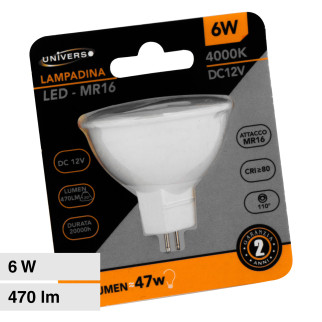 Faretto LED GU5.3 (MR16) 6W Spotlight SMD 12V Universo