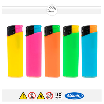 Atomic Electronic F11 Soft Touch - Serie da 5 Accendini Ricaricabili