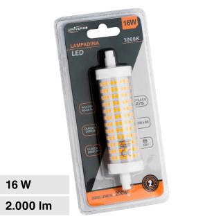 Lampadina LED R7s 16W Tubolare L118 SMD Universo
