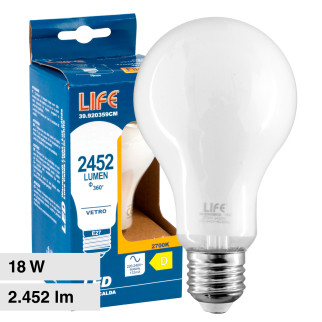 Acquista Life Lampadina LED E27 Filament 18W Bulb A70 Milky