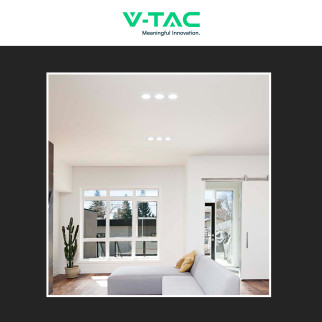 Portafaretto Triplo GU10 GU5.3 (MR16) Bianco Orientabile V-Tac VT-441