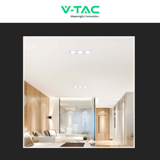 Portafaretto Triplo GU10 GU5.3 (MR16) Bianco Orientabile V-Tac VT-441