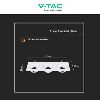 Portafaretto Triplo GU10 GU5.3 (MR16) Bianco Orientabile V-Tac VT-441