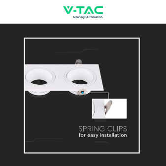 Portafaretto Triplo GU10 GU5.3 (MR16) Bianco Orientabile V-Tac VT-441