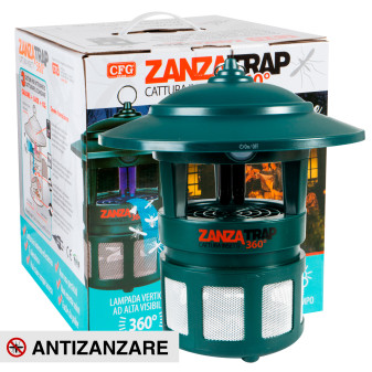 ZanzaTrap 360° Lampada UV 15W Cattura Insetti IPX4 da Esterno CFG