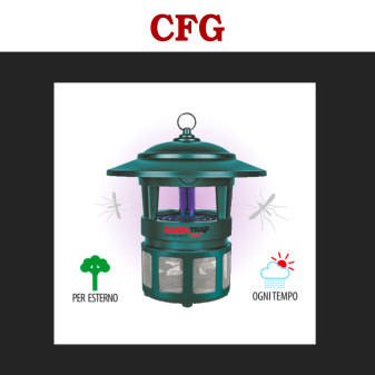 ZanzaTrap 360° Lampada UV 15W Cattura Insetti IPX4 da Esterno CFG