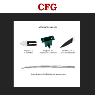 ZanzaTrap 360° Lampada UV 15W Cattura Insetti IPX4 da Esterno CFG
