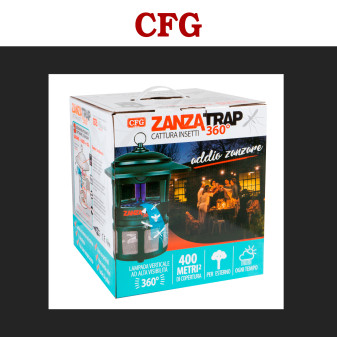ZanzaTrap 360° Lampada UV 15W Cattura Insetti IPX4 da Esterno CFG