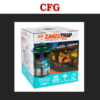 ZanzaTrap 360° Lampada UV 15W Cattura Insetti IPX4 da Esterno CFG