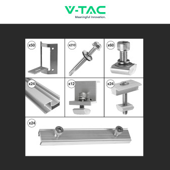 Kit Struttura Montaggio 12 Pannelli Solari Tetto Lamiera