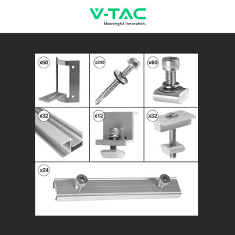 Kit Struttura Montaggio 15 Pannelli Solari su Tetto Lamiera