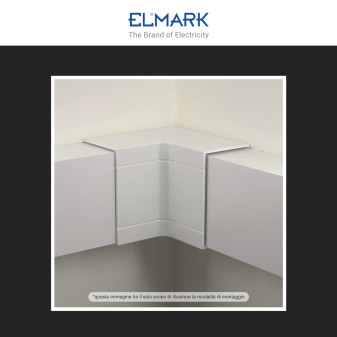 Elmark Angolo Interno per Canaline Passacavi 100x60 in Plastica Bianca