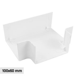 Elmark Angolo a T per Canaline Passacavi 100x60 in Plastica Bianca