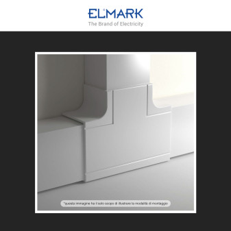 Elmark Angolo a T per Canaline Passacavi 100x60 in Plastica Bianca