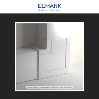 Elmark Angolo a L per Canaline Passacavi 100x60 in Plastica Bianca