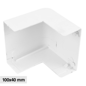 Elmark Angolo Esterno per Canaline Passacavi 100x40 in Plastica Bianca