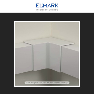 Elmark Angolo Interno per Canaline Passacavi 100x40 in Plastica Bianca